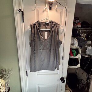 NWT White House Black Market Women's Size Small Sleeveless Ruched Neck Shell Top